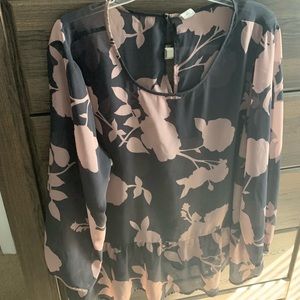 Sheer 3/4 sleeve floral Old Navy top; Size XXL